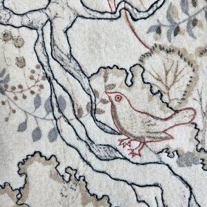 Anthropologie Cream Wool Embroidered Christmas stocking - birds NWOT VINTAGE